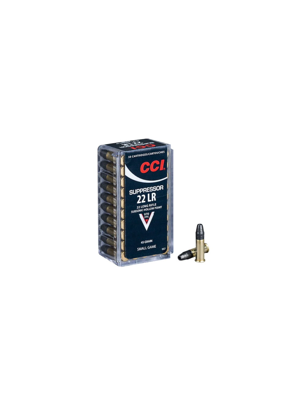 CCI Ammo Suppressor 22LR Subsonic Hollow Point 45gr
