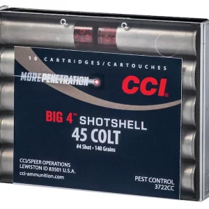 CCI Big 4 Shotshell 45 Colt Ammunition - 140 Grain Lead Shot, 200 Rounds for Glock Compatible Firearms