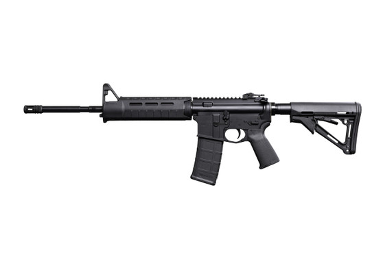 00-10022-BLK-L__20873.1702926558 BUSHMASTER® M4 PATROLMAN'S™ MOE® FLAT TOP WITH FLIP-UP SIGHT - Firearms | The Gun Shop