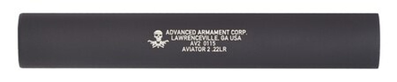 AAC Aviator 2 Rimfire For Rifles or Pistols .22 Long Rifle 1.0" Diameter 1/2-28 TPI Anodized Nitride Finish - All NFA Rules Apply