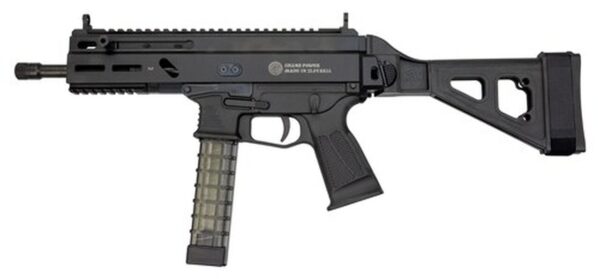 Grand Power Stribog SP9A1 Gen2 9mm, 8" Barrel, Folding SB Tactical Pistol Brace, Black, 3 x 30rd