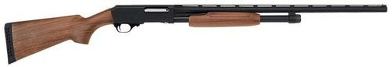 H&R Pardner Pump, 20 Ga 3" Chamber, 26", Black, Walnut Stock, 3Rd, Bead Sight