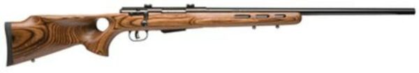 Savage Model 25 Lightweight Varminter T .222 Remington 24 Inch Barrel Satin Blue Finish Detachable Box Magazine Brown Laminate Thumbhole Stock 4 Round