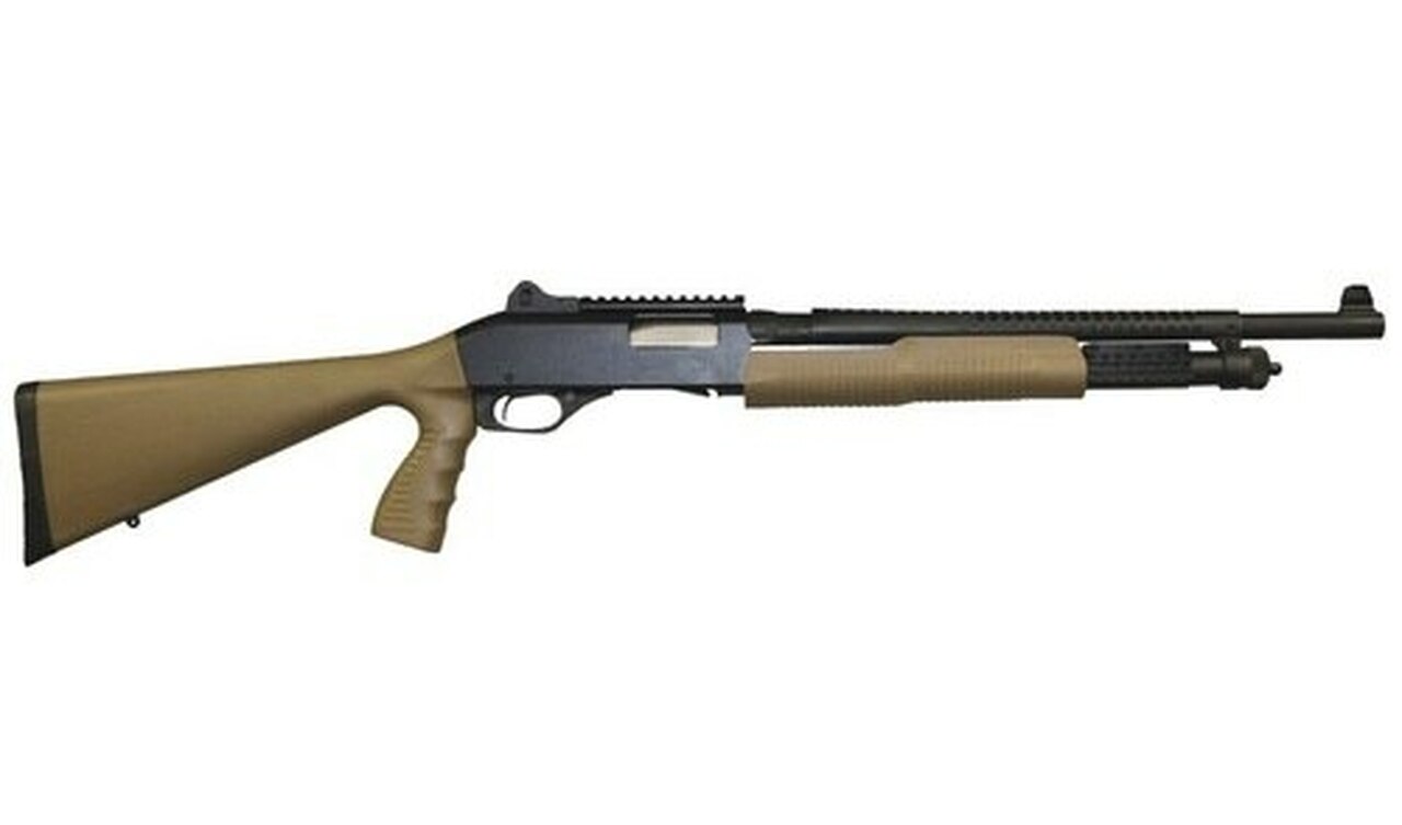 Stevens M320, Pump, 20Ga, 18.5" Barrel,3" Chamber Flat Dark Earth, Polymer Stock, Right Hand, 6Rd