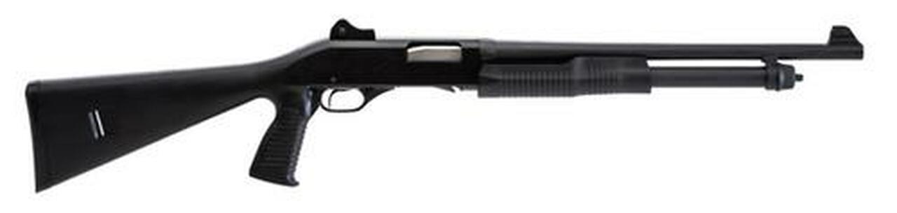 Stevens 320 Security Pump 20 Ga, 18.5", 5rd, Ghost Ring Sights, Black Synthetic Pistol Grip Stock