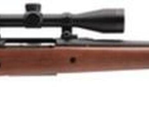 Savage Axis II XP Hardwood, 308 Winchester, 22" Barrel, Black Color, Brown Hardwood Stock, Accutrigger, 4Rd, Detachable Box Magazine