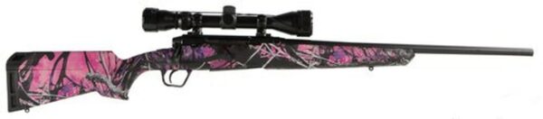 Savage Axis XP Camo Compact, 243 Win, 20", Black Color, Mossy Oak Break-Up Country Polymer Stock, Weaver 3-9x40 Scope, 4Rd, Detachable Box Magazine