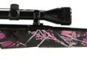 Savage Axis XP Camo Compact, 7MM-08, 20" Barrel, Black Color, Muddy Girl Camo Polymer Stock, Weaver 3-9x40 Scope, 4Rd, Detachable Box Magazine
