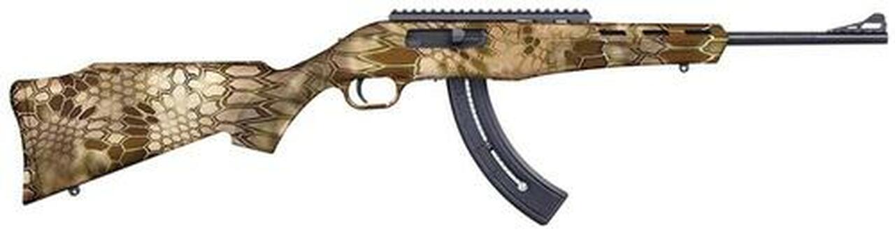 Mossberg Blaze Rifle, 22LR, 16.5", 25rd, Adjustable Sights, Krytec Highlander Camo Finish