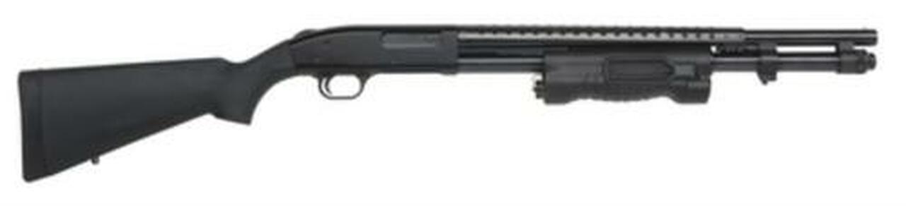 Mossberg Model 590 With Tactical Light Forend By Insight 12 Gauge 3 Inch Chamber 20 Inch Blued Barrel Black Synthetic Stock 8 Round