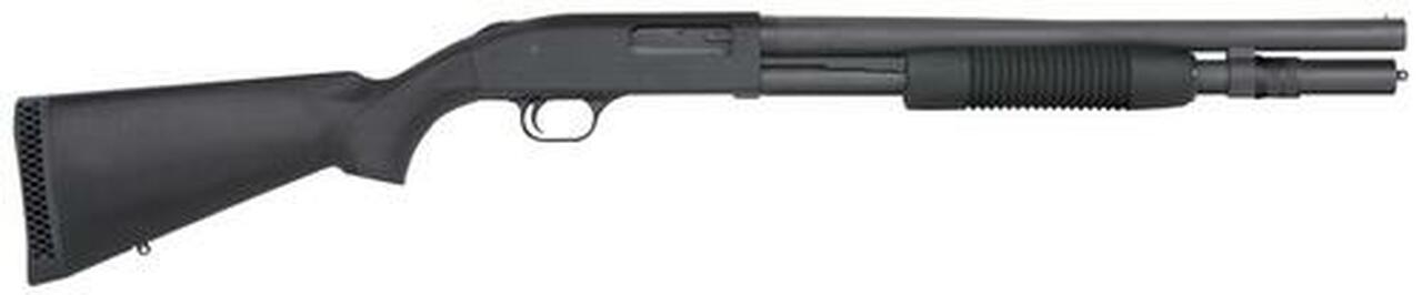 Mossberg 590 Tactical, 12 Ga, 18.5", 7rd, 3" Chamber, Black Synthetic, Blued