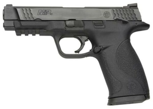 Smith & Wesson, M&P, Full Size, 45ACP, Striker Fired, 4.5" Barrel, Polymer Frame, Black, Low Profile Carry Sights, 10Rd, 2 Magazines, Ambidextrous Safety