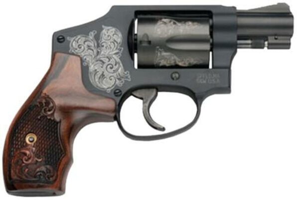 Smith & Wesson SW Model 442 38 SPL 1 7/8" Snub Nose Barrel, Engraved Black & Grip, 5 Shot