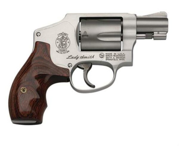 Smith & Wesson, Model 642 LadySmith, Small Frame Revolver, 38 Special, 1.875" Barrel, Alloy Frame, Matte Silver Finish, Wood Grip, Fixed Sights, 5Rd