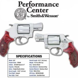 Smith & Wesson 637 Performace Center 38 Spl, SS Finish, Wood Grips, 5 Rnd