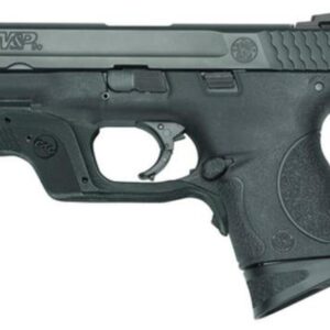 Smith & Wesson, M&P, Compact Frame, Striker Fired, 9mm, 3.5" Barrel, Polymer Frame, Black, No Thumb Safety, 12Rd, 2 Mags, Fixed Sights, Crimson Trace Laser Guard- Green