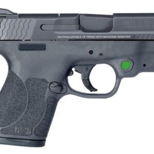 Smith & Wesson, Shield M2.0, Semi-automatic, Striker Fired, Compact, 40 S&W, 3.1", Polymer, Black, 6Rd & 7Rd, 2 Mags, Crimson Trace Green Laser, Thumb Safety, Fixed Sights