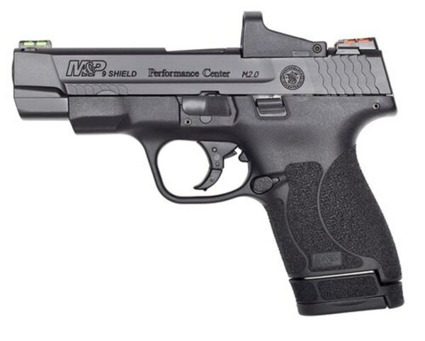 Smith & Wesson Shield M2.0 Performance Center 9mm Double 4" Barrel, Black Polymer Grip/Frame Black Armornite Stainless Steel Slide, 7rd/8rd
