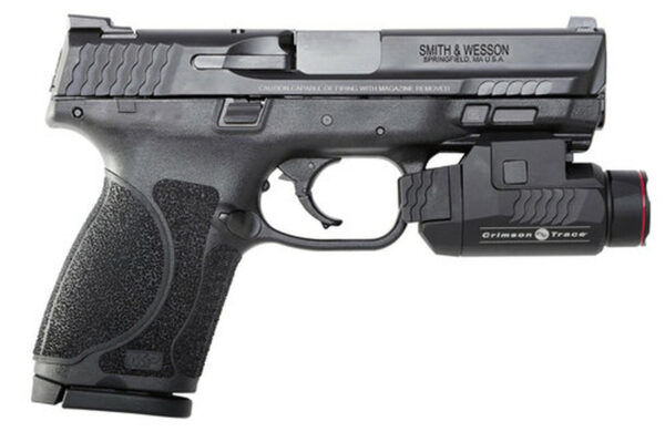 Smith & Wesson M&P M2.0 Compact, 9mm, 4", 15rd, Crimson Trace Rail Master, Manual Safety, Black