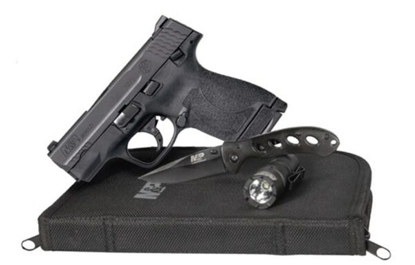 Smith & Wesson M&P9 Shield 2.0 EDC 9mm 3" Barrel, Knife, Light and Zipper Pouch, 2- 8rd Mags