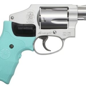 Smith & Wesson 642, .38 Special +P, 1.875", 5rd, Robin Egg Blue Crimson Trace Lasergrip, Stainless Cyclinder