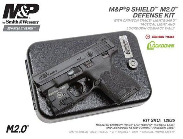 Smith & Wesson M&P Shield M2.0 Defense Kit 9mm, Crimson Trace, Vault, 2x8rd