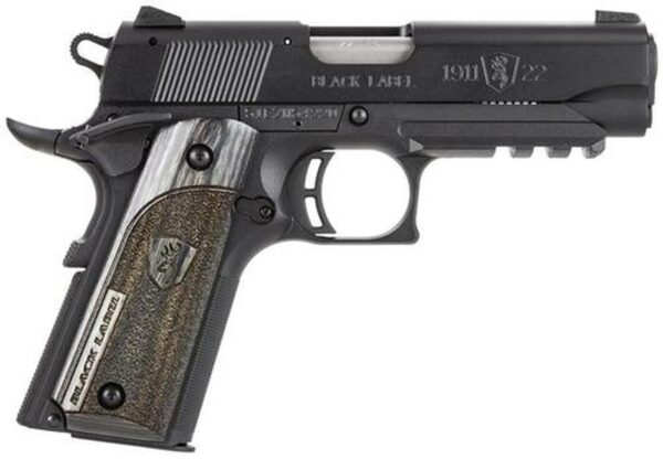 Browning 1911-22 Comp Black Label Laminate 22LR 3.6" Barrel, Rail Black, 10rd