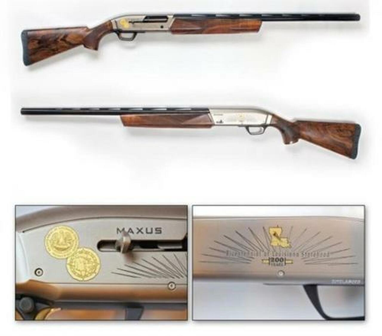 Browning Maxus Hunter Louisiana Bicentennial Edition 12 ga 28" High Grade Walnut Stock, Gloss Finish