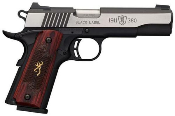Browning Black Label Medallion Pro 1911, .380 ACP, 4.25", 8rd, Rosewood Grips