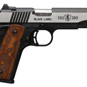 Browning 1911 Black Label Medallion, .380 ACP, 4.2", 8rd, Black Frame, Stainless Slide