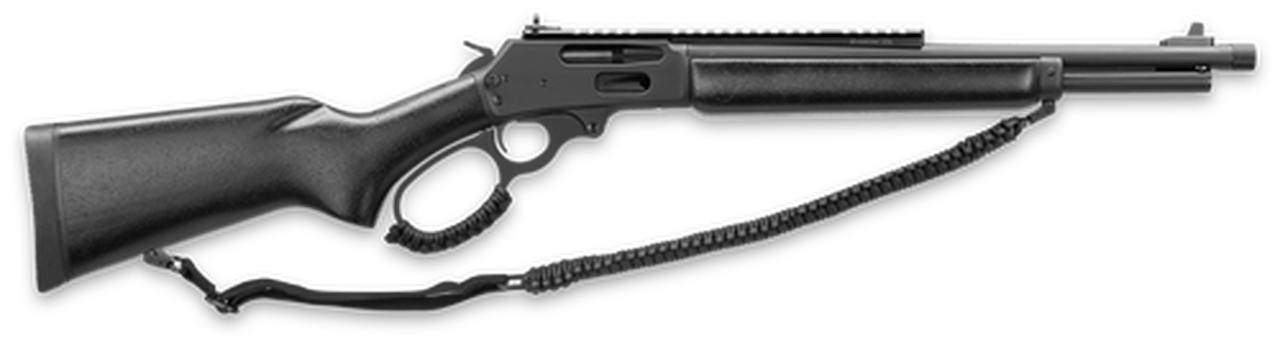 Marlin 1895 Dark Series 45-70 Govt 16" Threaded Barrel, Black Matte Finish, Black Webbed Stock, XS Rail