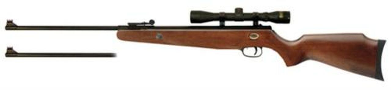 Beeman Grizzly X2 Air Rifle Break Open Gas Ram .177/.22 Black, Scope