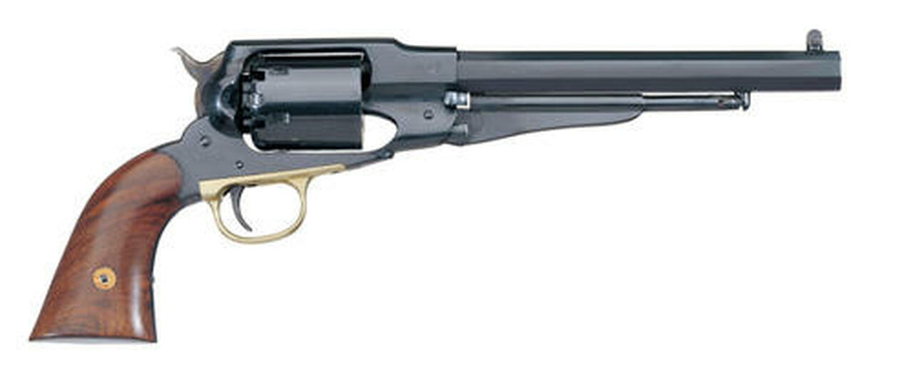 Uberti 1858 New Army Revolver .44 Black Powder 8" Barrel Blue Steel Frame & B/S, Brass Trigger Guard