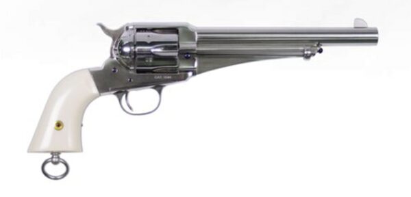 Uberti Frank James 1875 Single Action Army Outlaw, .45 Colt, 7.5", Ivory-Style Grip, Nickel Finish
