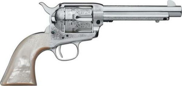 Uberti 1873 Cattleman NM Engraved, .45 Colt, 4.75", Pearl Grip, Stainless Steel