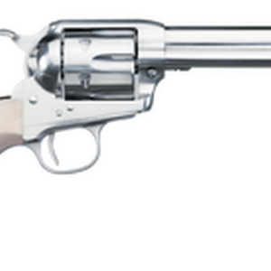 Uberti 1873 Cattleman Cody, .45 Colt, 4.75", 6rd, Ivory Grips, Full Nickel-Plated