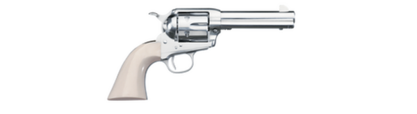 Uberti 1873 Cattleman Cody, .45 Colt, 4.75", 6rd, Ivory Grips, Full Nickel-Plated