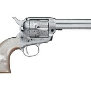 Uberti 1873 Cattleman Cody, . 45 Colt, 7.5", 6rd, Ivory Grips, Full Nickel-Plate