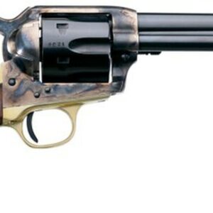 Uberti 1873 Cattleman Brass, .22 LR, 5.5", 6rd, Walnut Grips, Case-Hardened