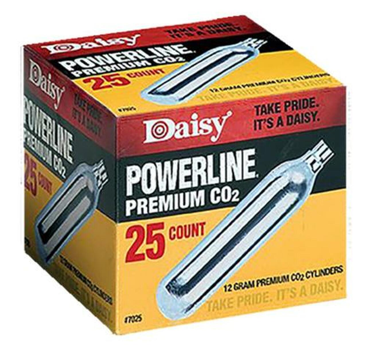 Daisy 7015 Powerline CO2 Cylinders, 12 Grams, 15 Per Box