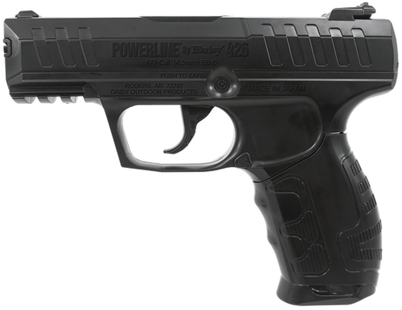 Daisy 426, CO2 Pistol, BB, 430 Feet Per Second, 6.758" Barrel, Black Color, 15Rd Capacity
