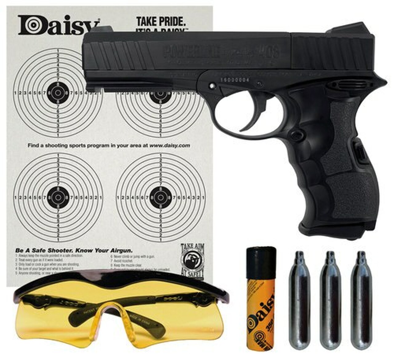 Daisy PowerLine Air Pistol Kit .177 Pellet/BB Black CO2