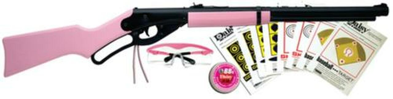 Daisy Pink Model 1998 Fun Kit .177 Caliber Bb Rifle, Pink Shooting Glasses & Tin Of Bb's Plus Paper Targets