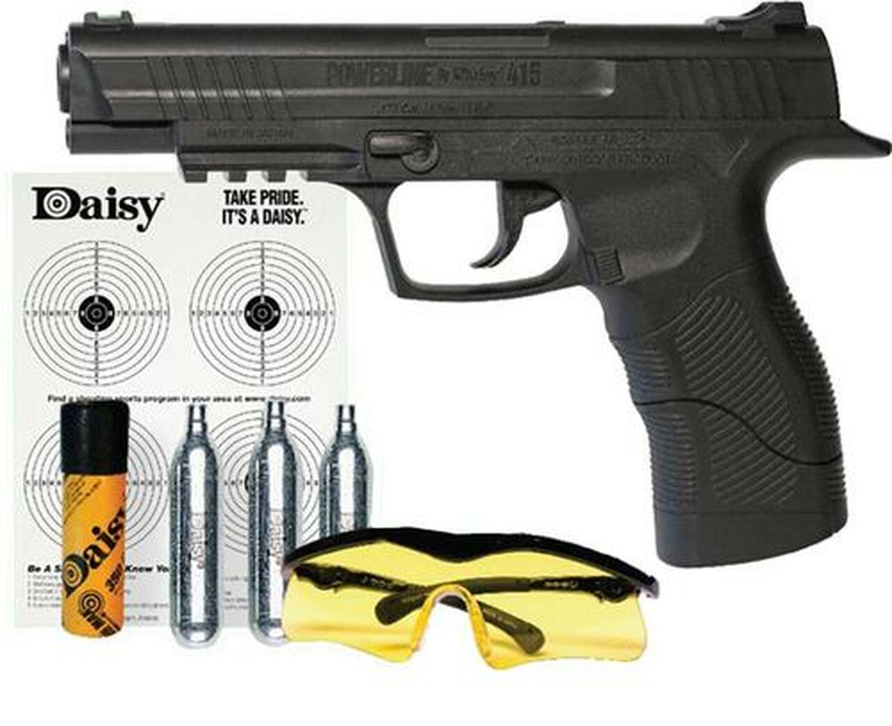 Daisy Powerline 415 Air Pistol Kit SA CO2 Powered .177 BB 21rd Synthetic Stock Black