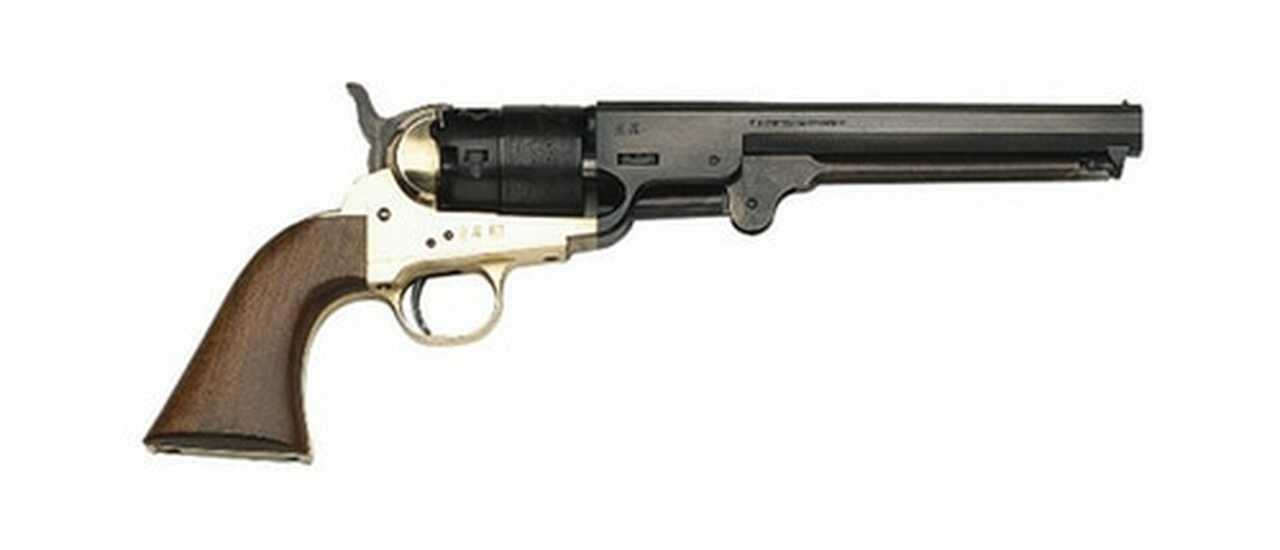 Traditions 1851 Navy Revolver 44BP 7.38" Hammer/Blade Walnut Grip Blue