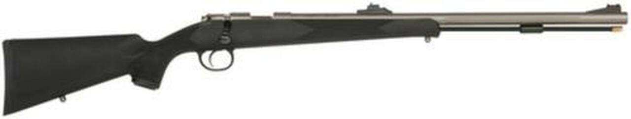 Traditions Black Powder Evolution .50 Caliber 24" Fluted Barrel Premium CeraKote Finish Fiber Optic Sights Three Ignitions Black Synthetic Stock