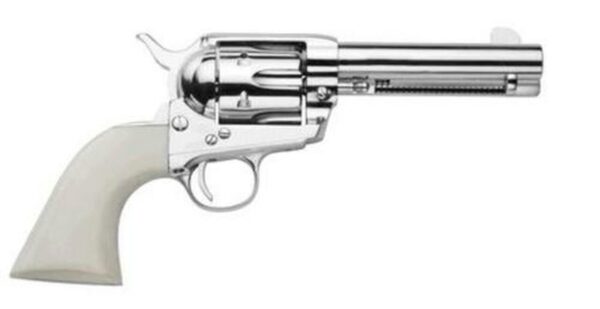 Traditions 1873 Single Action Revolver, .357 Mag/.38 Special, 4.75", Nickel/White Grips