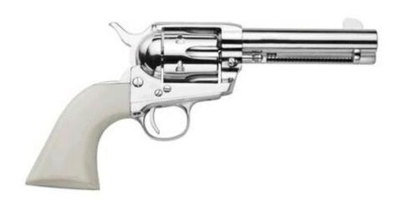 Traditions 1873 Frontier Single Action, .357 Mag/.38 Special, 5.5", NIckel, White Grips