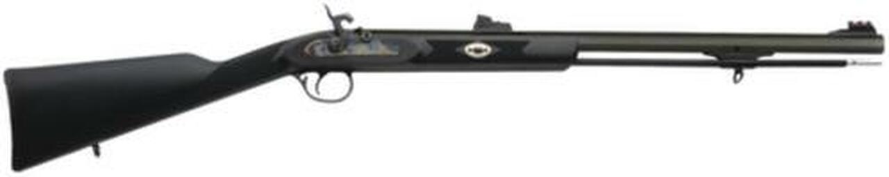 Traditions Black Powder Deerhunter Muzzleloader .50 Caliber Percussion 24" Blue Octagonal Barrel Williams Metal Fiber Optic Sights Black Synthetic Stock