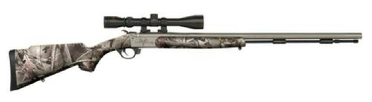 Traditions Black Powder Pursuit G4 Ultralight .50 Caliber 26" Tapered Fluted Barrel CeraKote Finish 3-9x40mm Duplex Scope Reaper Buck Camo Soft Touch Stock